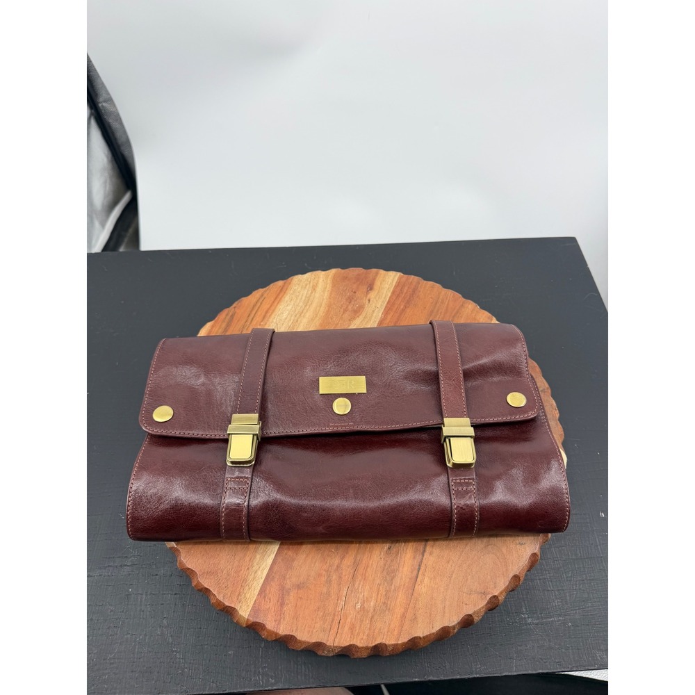 Red Envelope Leather Hanging Toiletry Bag Mens OS Burgundy Monogrammed Organizer